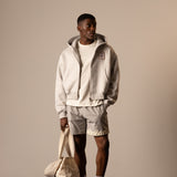 THINK FAST ZIP-THROUGH HOODIE (GREY MARL)