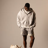 THINK FAST ZIP-THROUGH HOODIE (GREY MARL)