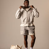 THINK FAST ZIP-THROUGH HOODIE (GREY MARL)