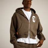 SLINGER ZIP HOODIE (MAJOR BROWN)