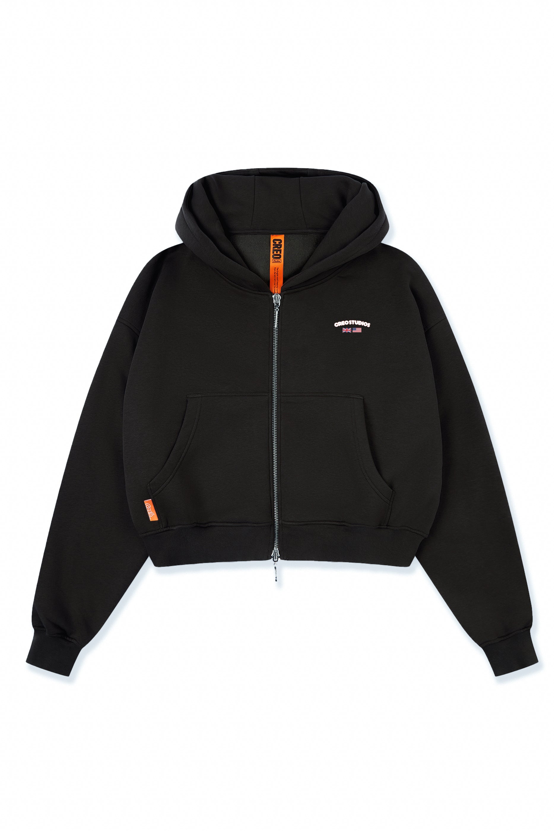 Augusta Zip Hoodie zip-through hoodie in black by Creo Studios