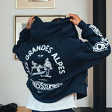 SKI RESORT ZIP HOODIE (NAVY)