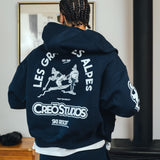 SKI RESORT ZIP HOODIE (NAVY)