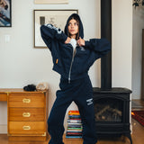 SKI RESORT ZIP HOODIE (NAVY)