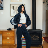 SKI RESORT ZIP HOODIE (NAVY)