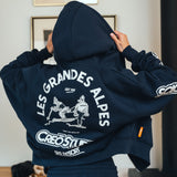 SKI RESORT ZIP HOODIE (NAVY)