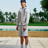 St. Tropez Hotel Zip-Through Hoodie in grey marl by Creo Studios