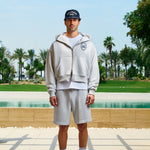 St. Tropez Hotel Zip-Through Hoodie in grey marl by Creo Studios