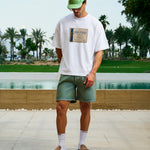 Invitation Tee unisex cotton t-shirt in white by Creo Studios