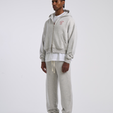 HOTEL ZIP HOODIE (HEATHER GREY)