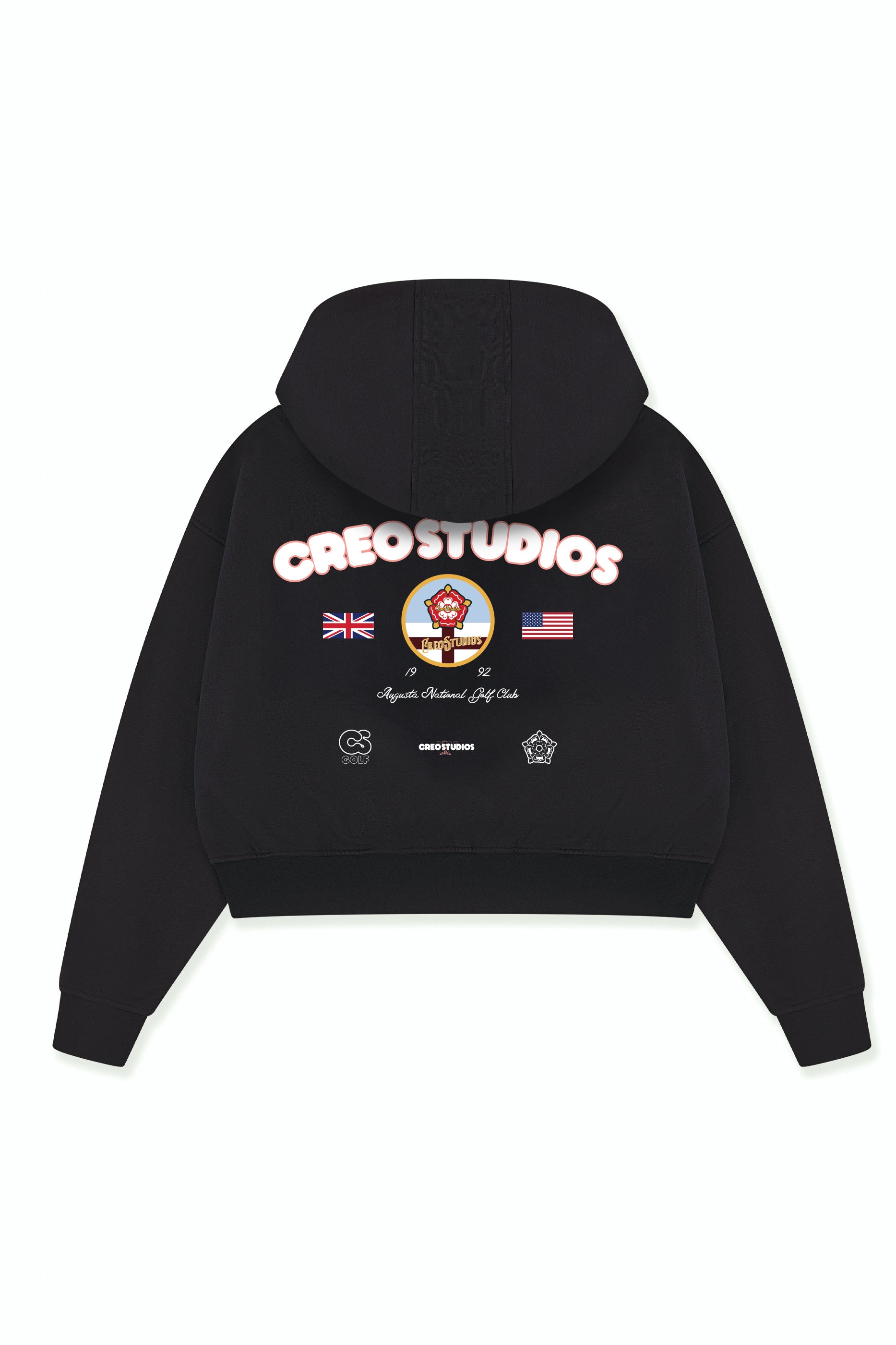 Augusta Zip Hoodie zip-through hoodie in black by Creo Studios