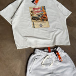 Poster Tee unisex cotton t-shirt in off-white by Creo Studios