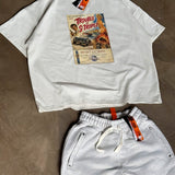 Poster Tee unisex cotton t-shirt in off-white by Creo Studios