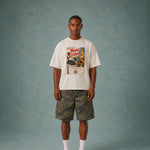 Poster Tee unisex cotton t-shirt in off-white by Creo Studios