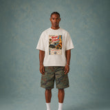 Poster Tee unisex cotton t-shirt in off-white by Creo Studios