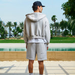 St. Tropez Hotel Zip-Through Hoodie in grey marl by Creo Studios