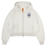 St. Tropez Hotel Zip-Through Hoodie in grey marl by Creo Studios