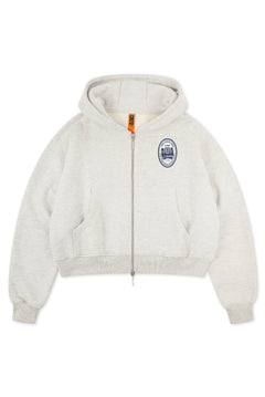 St. Tropez Hotel Zip-Through Hoodie in grey marl by Creo Studios