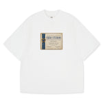 Invitation Tee unisex cotton t-shirt in white by Creo Studios